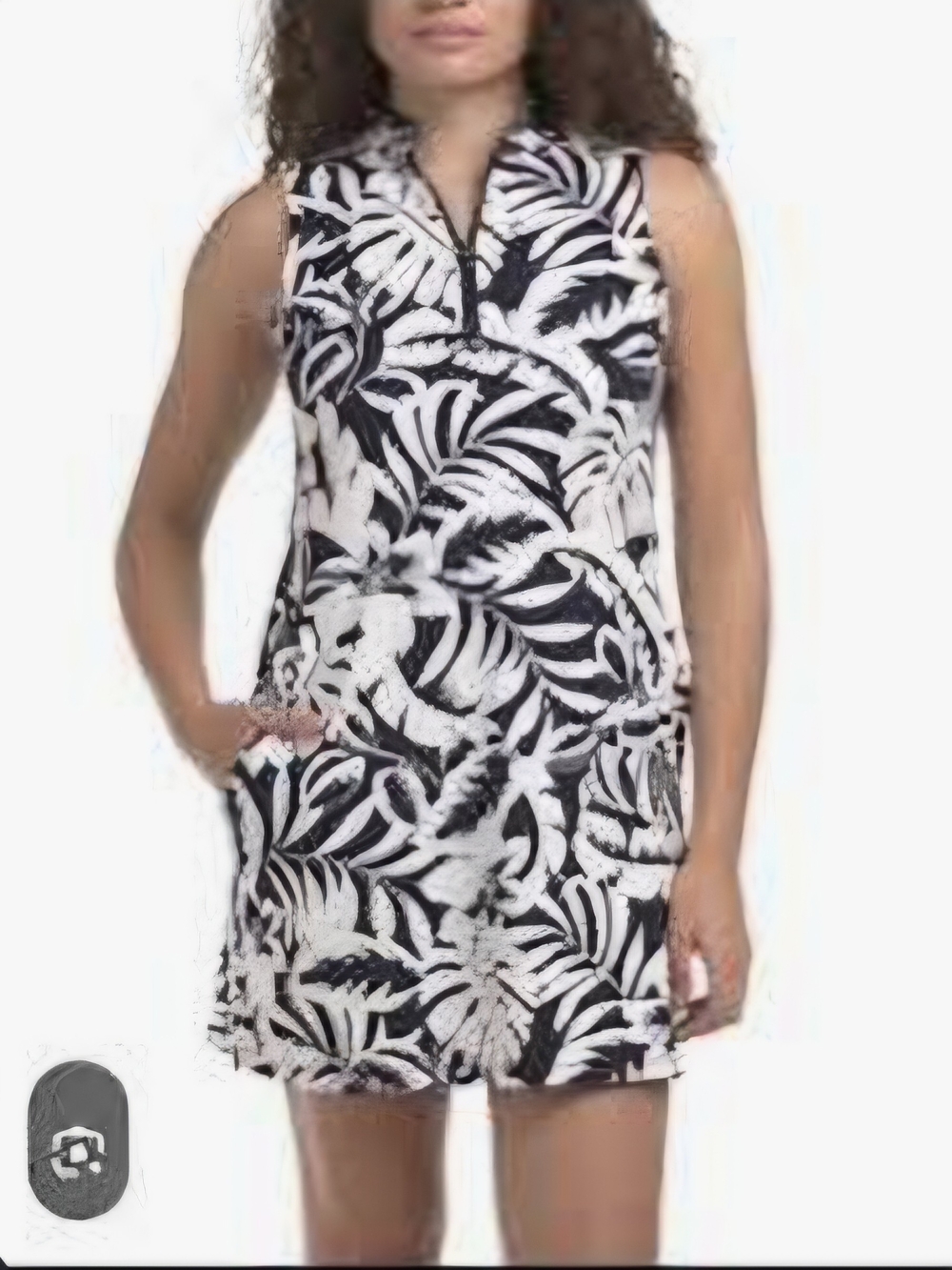 Tommy Bahama Golf Active Tropical Leaf Quarter-Zip Mini Dress